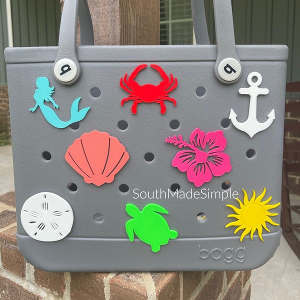 Water Resistant 3D Printed Sea Creature Bogg Bag Buttons, Bogg Bag Charms, Bogg Bag Accessories, Pool Bag Charms, Beach Bag Charms