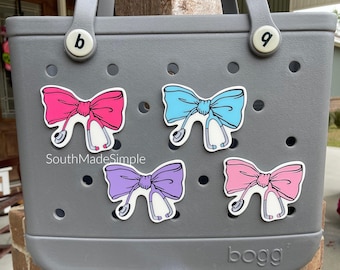 Nurse Stethoscope Ribbon Bow Bogg Bag Charm, Bogg Bag Buttons, Bogg Bag Accessories, Custom Bogg Bag, Nursing Gift Idea, Bogg Bag Jibitz