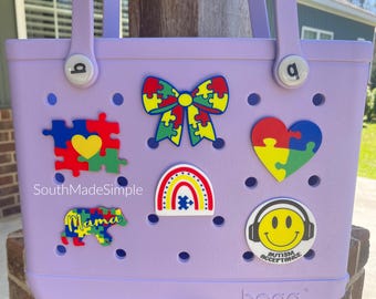 Autism Awareness Autism Acceptance Bogg Bag Charm, Bogg Bag Buttons, Bogg Bag Accessories, Custom Bogg Bag, Bogg Bag Jibitz, Bogg Bag Tag