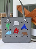Water Resistant 3D Printed Camping Midwest Themed Bogg Bag Buttons, Bogg Bag Charms, Bogg Bag Accessories, Pool Bag Charms, Beach Bag Charms