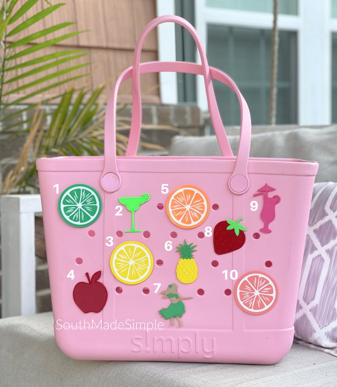 Fruit Summer Bogg Bag Charms, Pineapple Bogg Bag Charm, Beach Bogg Bag