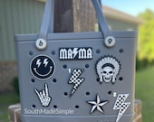 Punk Rock Rock n' Roll Checkerboard Skull Lightning Bolt Bogg Bag Charms, Bogg Bag Buttons, Bogg Bag Accessories, Bogg Bag Jibitz