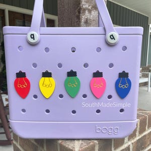 Christmas Lights Bogg Bag Charms, Bogg Bag Accessories, Bogg Bag Buttons, Custom Bogg Bag, Holiday Bogg Bag, Bogg Bag Gifts, Bogg Bag Bits
