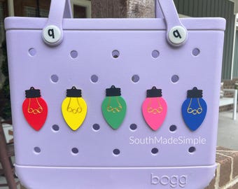 Christmas Lights Bogg Bag Charms, Bogg Bag Accessories, Bogg Bag Buttons, Custom Bogg Bag, Holiday Bogg Bag, Bogg Bag Gifts, Bogg Bag Bits