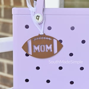 Football Mom 3D Printed Bag Tag for Bogg Bags, Water Resistant Bag Tag, Plastic Bogg Bag Tag, Football Bag Tag, Football Bag Charm