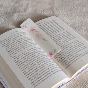 Watercolour flower bookmark, handpainted