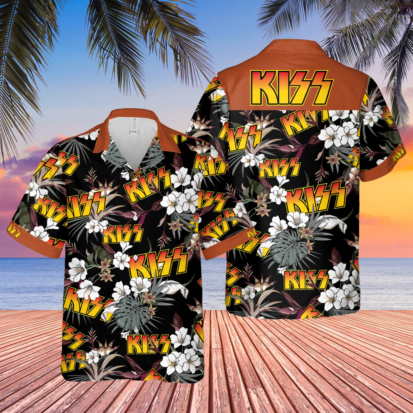Kiss Band Button up Shirts Kiss Unisex Hawaiian Shirts Etsy UK