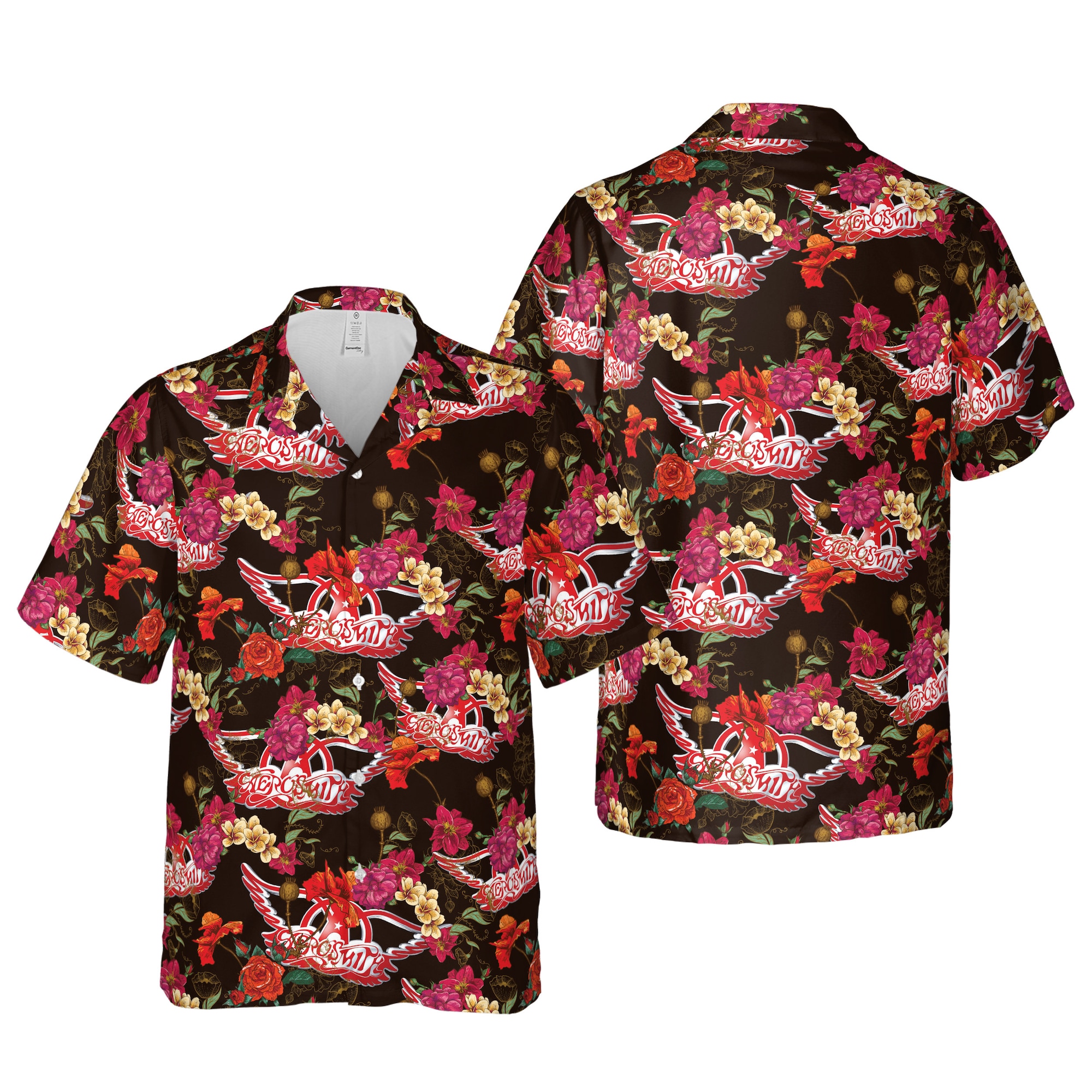 Discover Camicia Hawaiian Hawaiana Aerosmith Music Rock Band