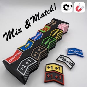 40x Custom Magnetic Counters, Fully Customizable Text and Colors, Compatible with all TCG/MTG