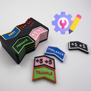 16x Fichas de Contagem Magnética, Texto e Cores Totalmente Personalizáveis, Compatível com todos os TCG/MTG