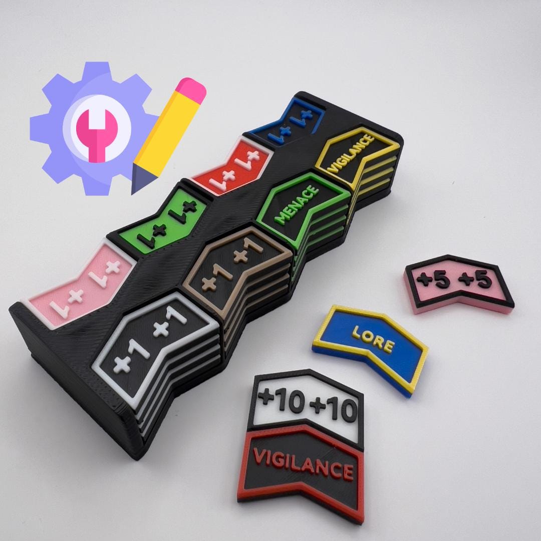 32xMagnetic Custom Tokens, Fully Customizable Text and Colors, Compatible with all TCG/MTG
