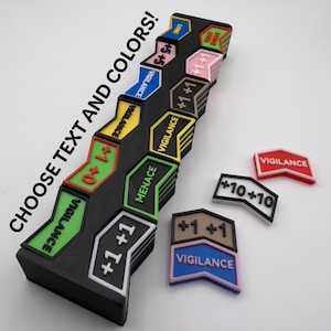 Fichas magnéticas personalizadas para juegos, texto y colores totalmente personalizables.