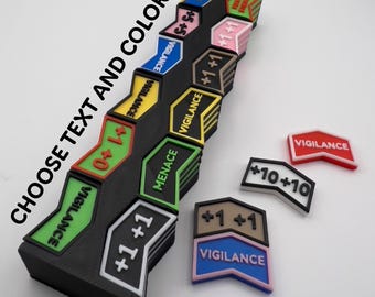 48 Custom Magnetic Game Tokens, Fully Customizable Text & Colors