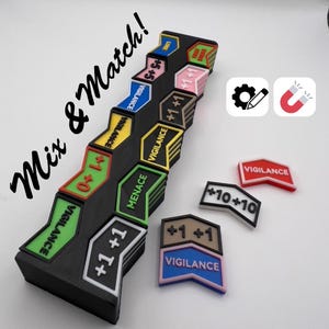 48x Custom Magnetic Counters, Fully Customizable Text and Colors, Compatible with all TCG/MTG