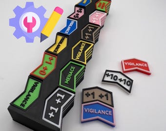 48xMagnetic Custom Tokens, Fully Customizable Text and Colors, Compatible with all TCG/MTG