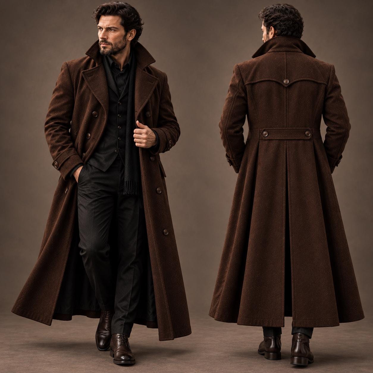 Vintage Full Length Wool Coat - Etsy