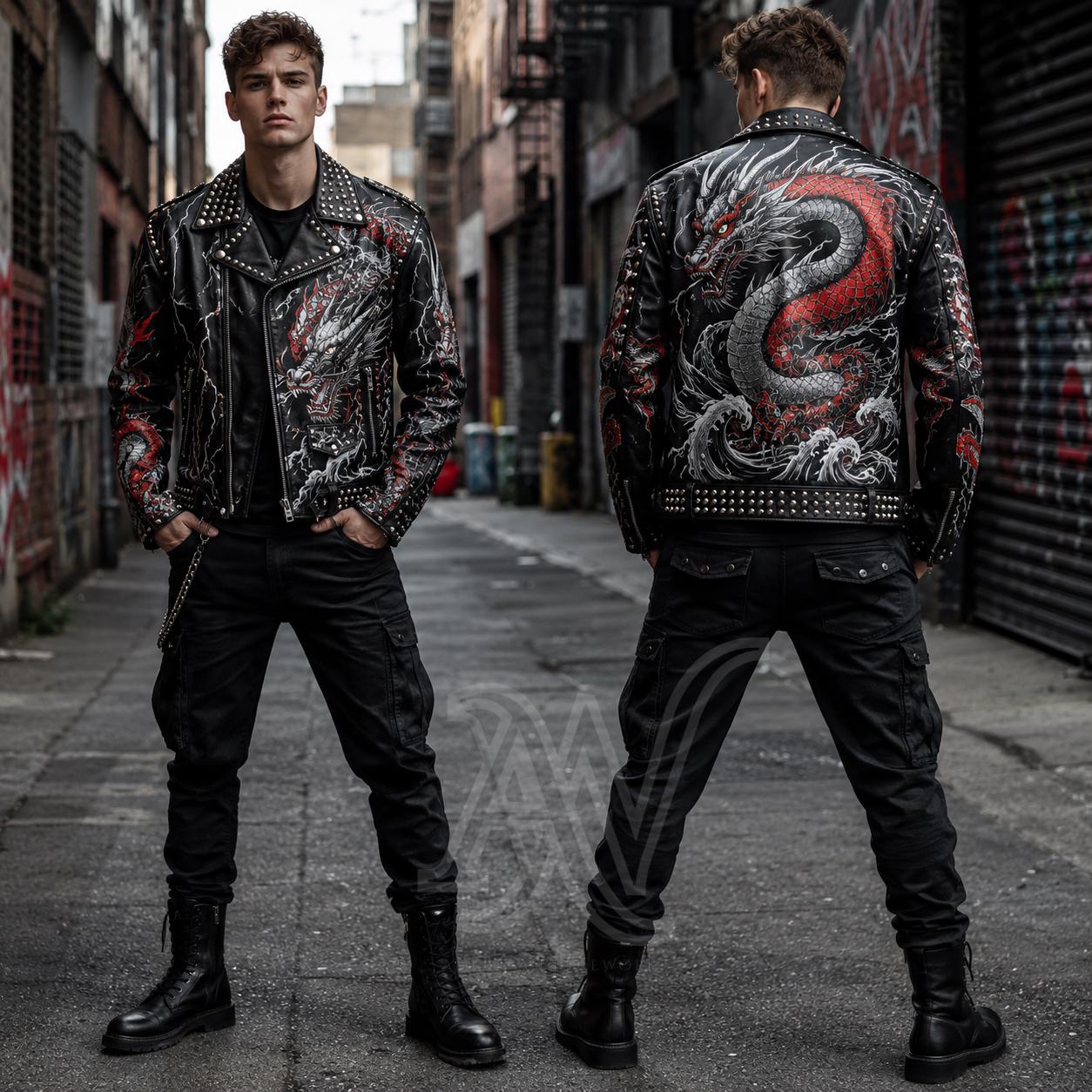 Dragon Leather Motorcycle Jacket - Etsy