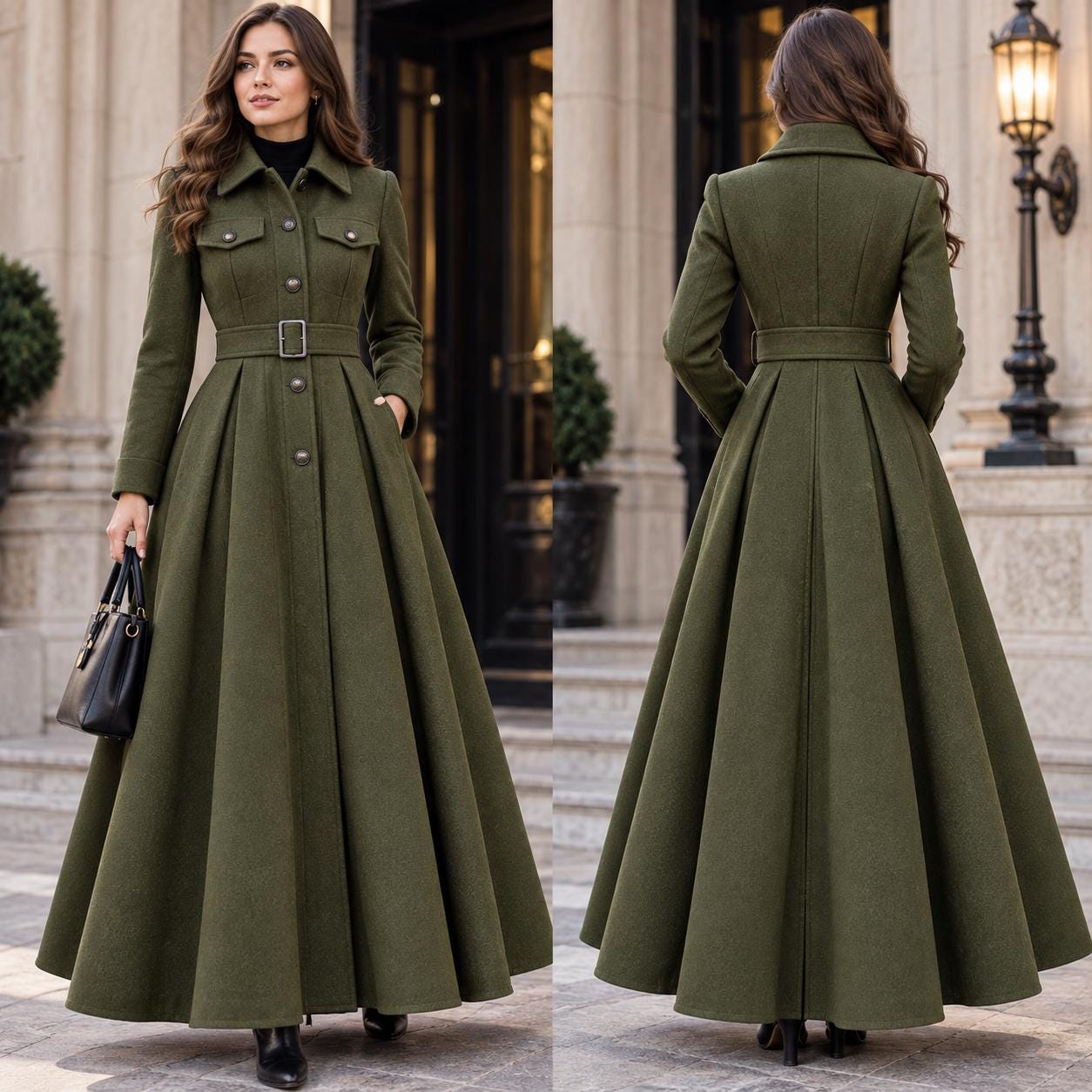 Vintage Full Length Wool Coat - Etsy