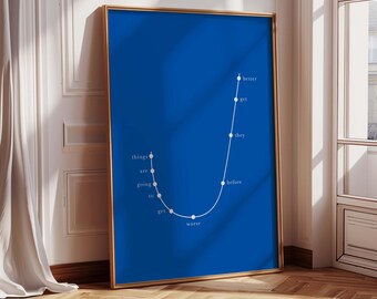 Things Will Get Worse Before They Get Better Poster | Minimalist Motivational Wall Art | Mental Health Quote | Office Dorm Therapy Decor