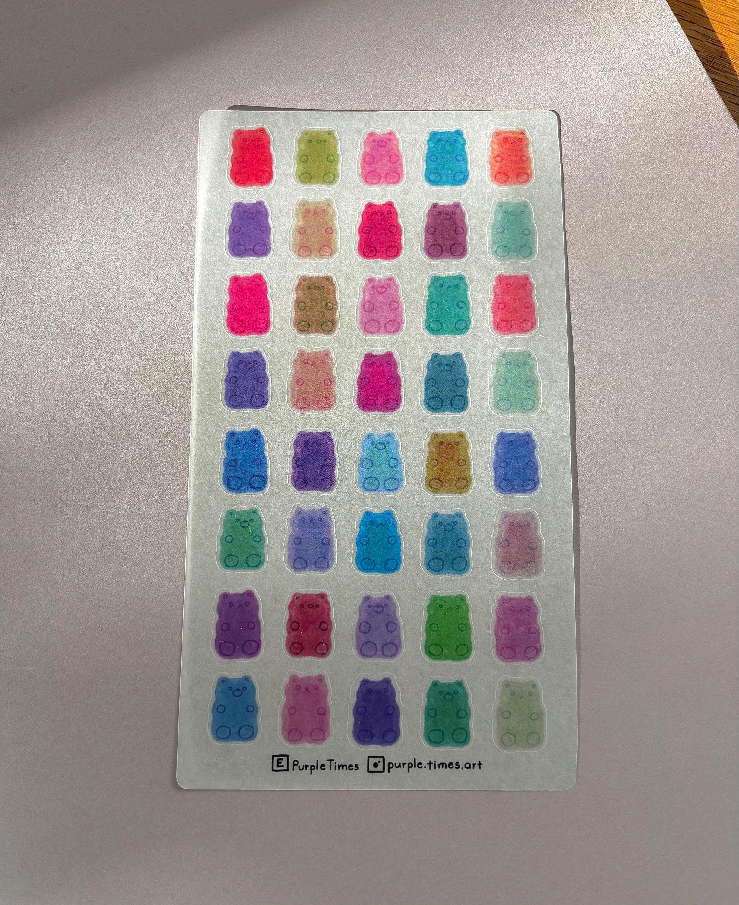 Tropical Gummy Bear Washi Sticker Sheet | Kawaii Planner Journal ...