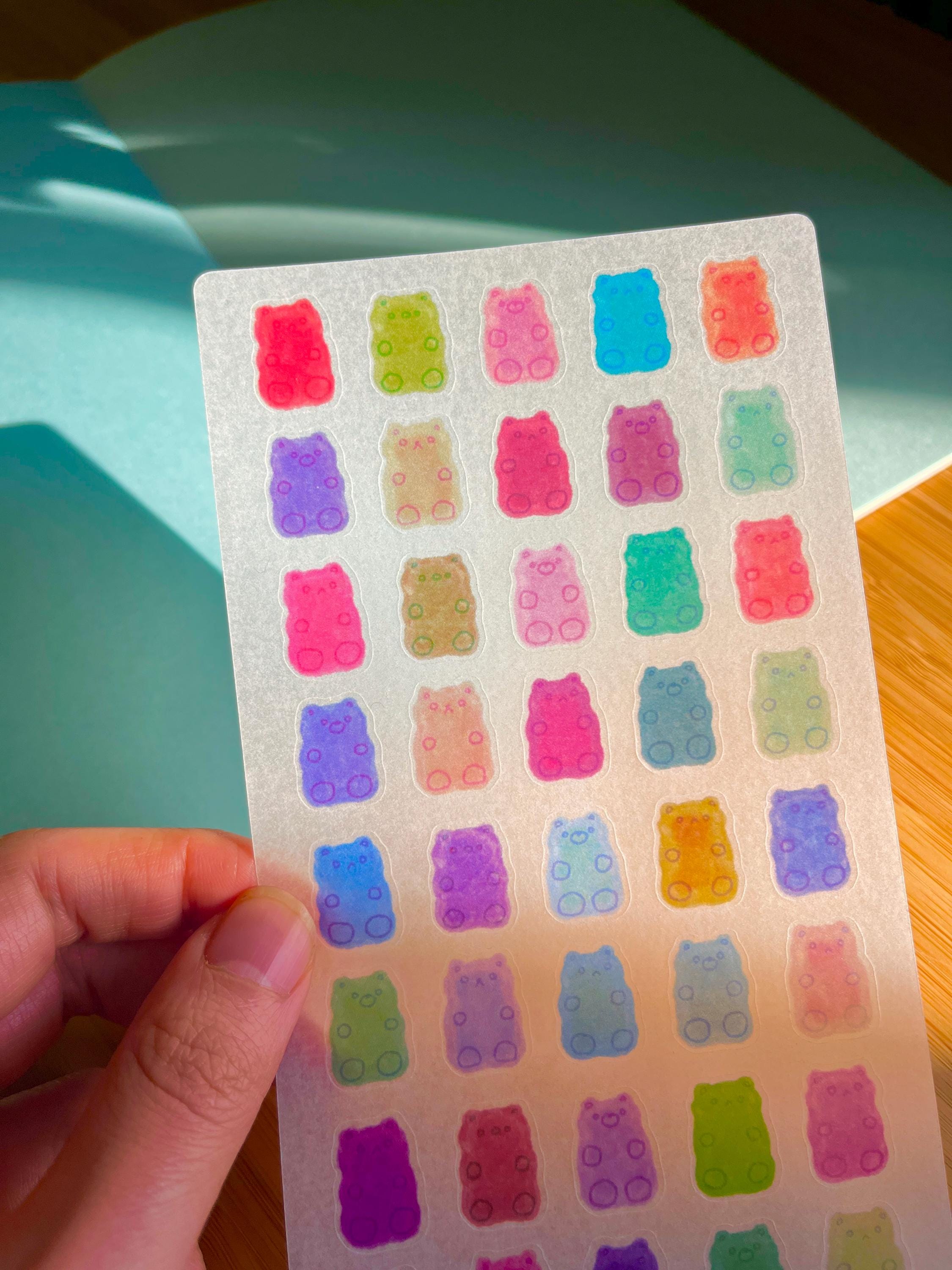 Tropical Gummy Bear Washi Sticker Sheet | Kawaii Planner Journal ...