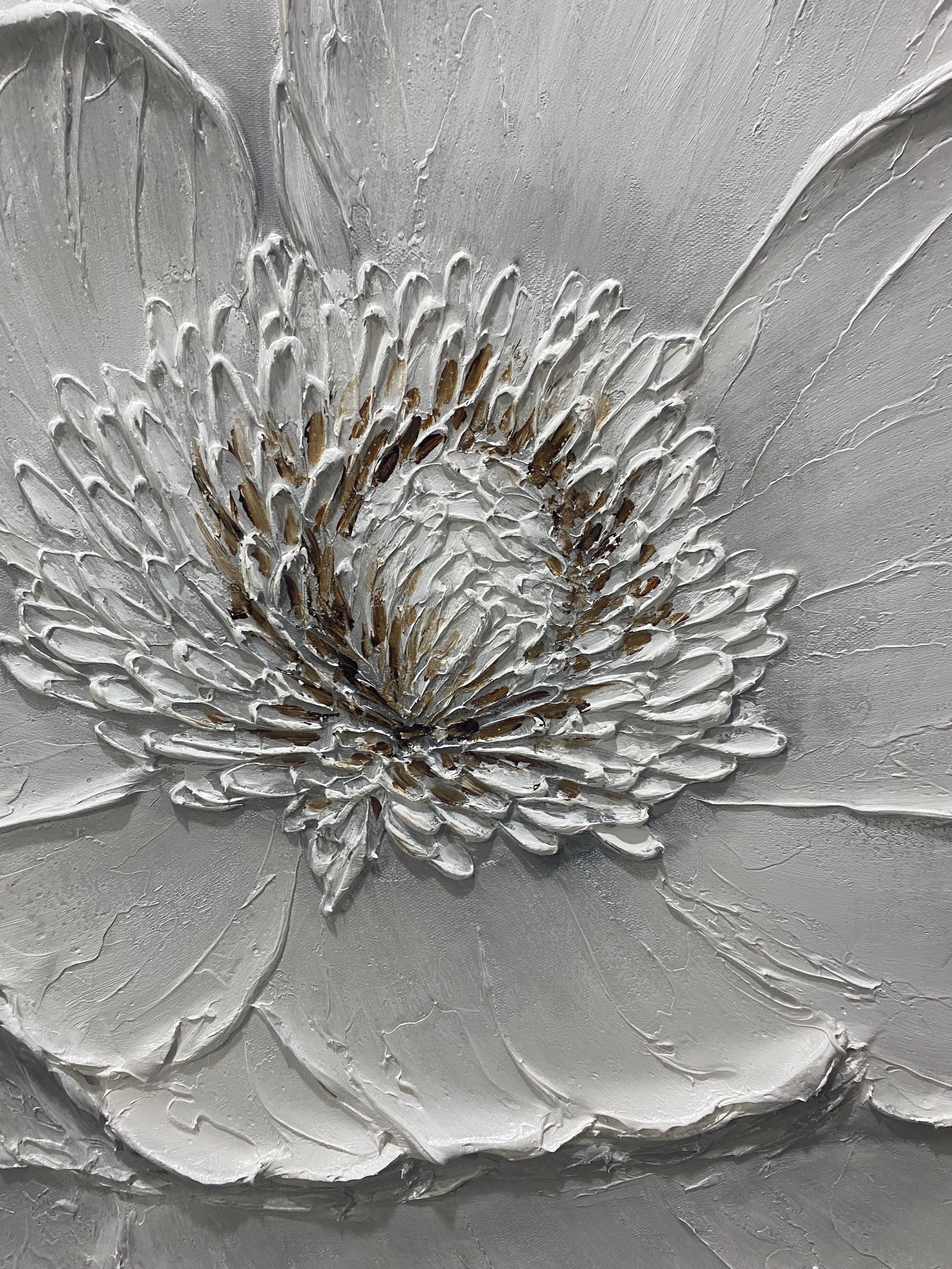 Abstract Original Flower Oil Painting on Canvas,large 3D Impasto ...