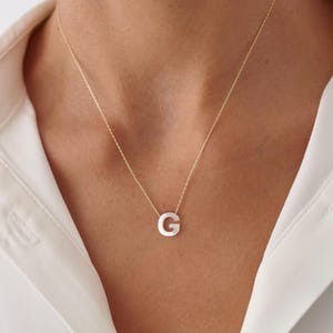 Letter Pearl Necklace, Mother Of Pearl Initial Necklace, Personalized Initial Gift For Her, Christmas Gift, Mothers Day Gift