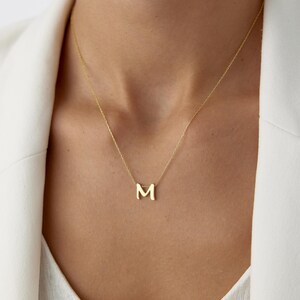 Collar con inicial de oro personalizado, colgante con letra personalizada, joyería con nombre para ella, collar minimalista, regalo de cumpleaños, collar de alta calidad