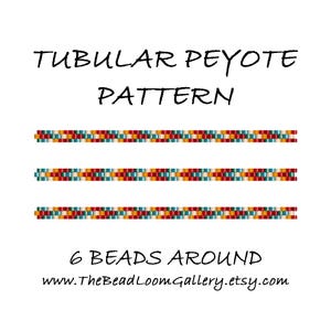 Tubular Peyote Bead PATTERN - 6 Beads Around - 5 Variations - PDF File PATTERN