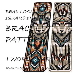 Bead Loom / Square Stitch Cuff Bracelet Beading Patterns - 5 Variations - Includes Word Charts - PDF File PATTERNS - Vol.59