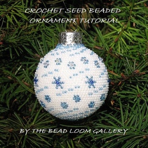 Beaded Christmas Ornament or Ball with Swarovski Crystals - Crochet PDF File - Vol.1 - Snow Crystals