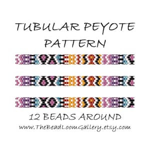 Tubular Peyote Bead PATTERN - Vol. 41 - 5 Variations - PDF File PATTERN 12 Beads Around