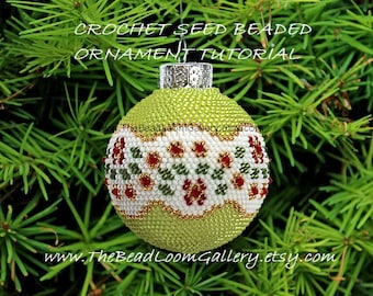 Beaded Christmas Ornament or Ball with Swarovski Crystals - Crochet PDF File TUTORIAL - Vol.9 - Christmas Crystals
