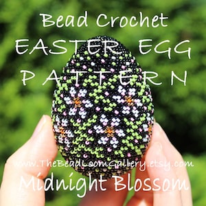Easter Egg Pattern - Midnight Blossom - Crochet PDF File TUTORIAL - Vol.24