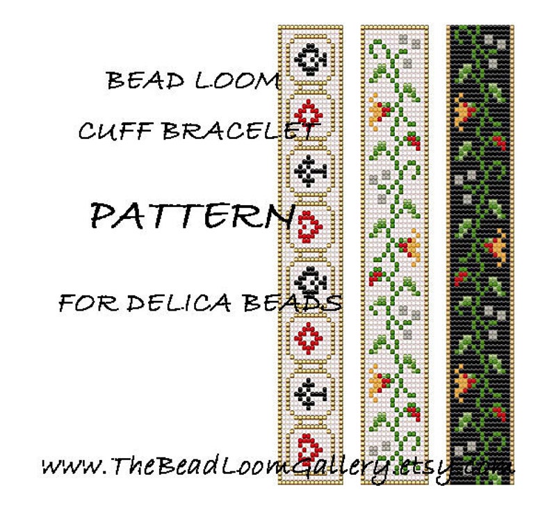 Bead Loom Cuff Bracelet Pattern Vol.15, Vol.17 PDF File PATTERN image 1