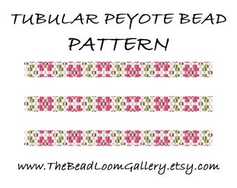 Tubular Peyote Bead PATTERN - Vol. 2 - Floral Design 1 - PDF File PATTERN - 4 Variations