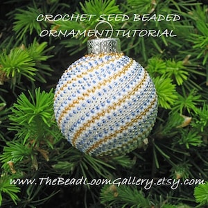 Beaded Christmas Ornament - Crochet PDF File TUTORIAL - Vol.3 - Golden Spiral