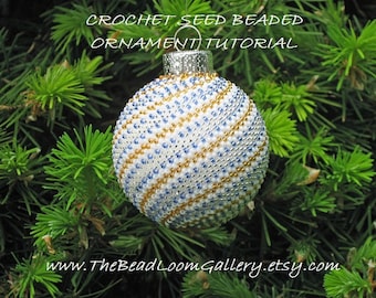 Beaded Christmas Ornament - Crochet PDF File TUTORIAL - Vol.3 - Golden Spiral