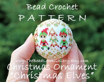 Christmas Ornament Christmas Elves - Crochet PDF File TUTORIAL - Christmas Ornament Vol.14 with Swarovski Crystals