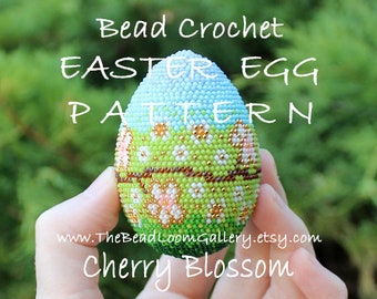 Easter Egg Pattern - Cherry Blossom - Bead Crochet PDF File TUTORIAL - Vol.5