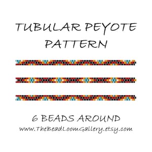 Tubular Peyote Bead PATTERN - 6 Beads Around - 6 Variations - PDF File PATTERN