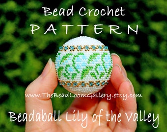 Beadaball Lily of the Valley Border - Crochet PDF File TUTORIAL - Beadaball Vol.15 with Swarovski Crystals