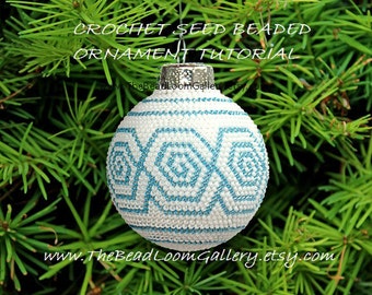 Beaded Christmas Ornament - Crochet PDF File TUTORIAL - Vol.5 - Winter Wind