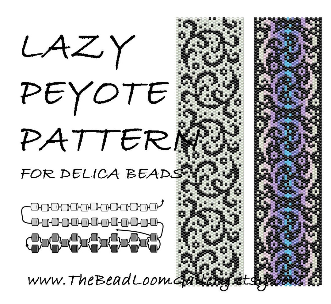 Lazy Peyote Pattern / 2-thread Peyote / Odd Peyote Pattern - Lace