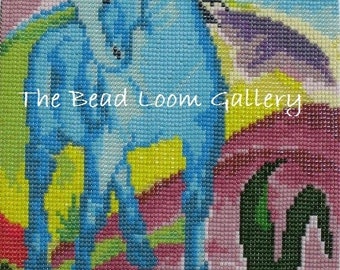 Bead Loom Pattern - Blue Horse - PDF File PATTERN