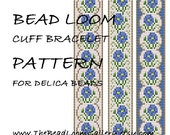 Bead Loom Cuff Bracelet Pattern Vol.40 - The September Morning Glory - PDF File PATTERN