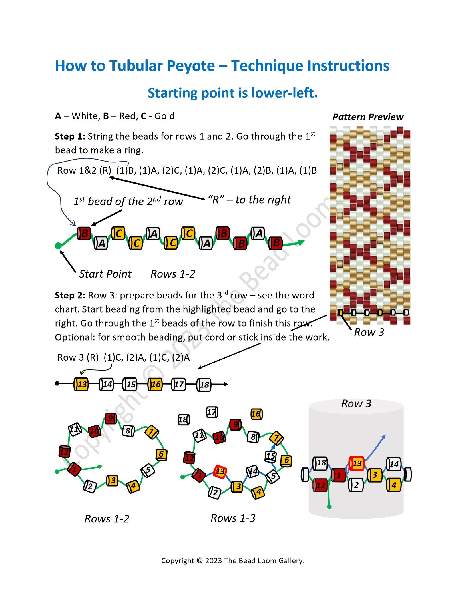 Odd Count Tubular Beading Tutorial Peyote Odd Count Beaded Pattern