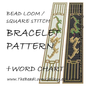 Bead Loom / Square Stitch Cuff Bracelet Beading Repeating Patterns - 5 Variations - Includes Word Charts - PDF File - Vol.11 Dragons