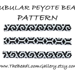 Tubular Peyote Bead Pattern Vol. 1 - Black and White Scroll - 3 Variations - PDF File