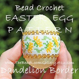 Easter Egg Pattern - Dandelion Border - Crochet PDF File TUTORIAL - Vol.16 with Swarovski Crystals